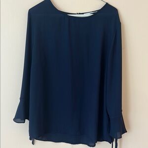 Violet & Claire Blue Bell Sleeve Blouse Relaxed Fit